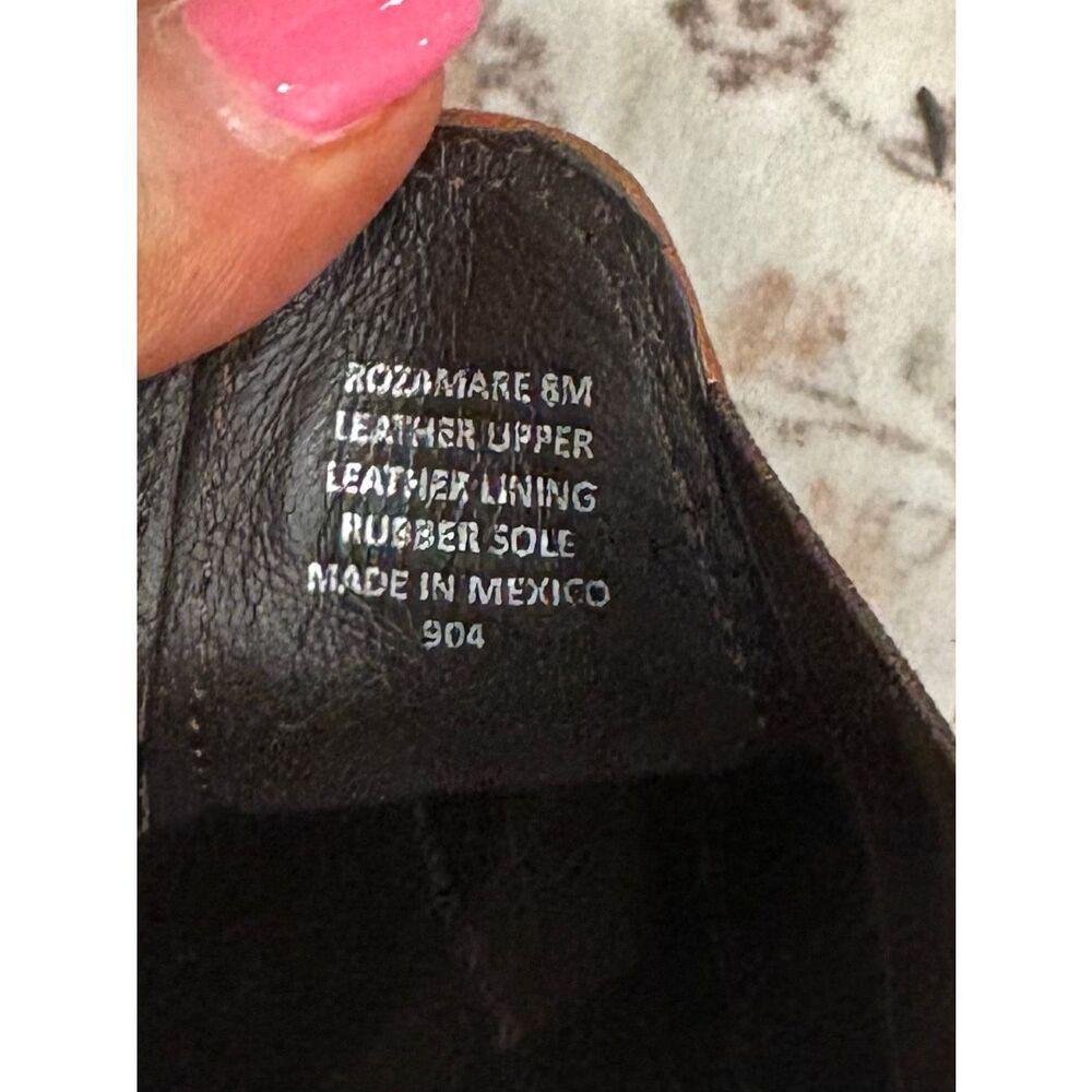 Steve Madden Womens Boots Rozamare Ankle Booties Leather Zip Block Brown Size 8 - Picture 7 of 9